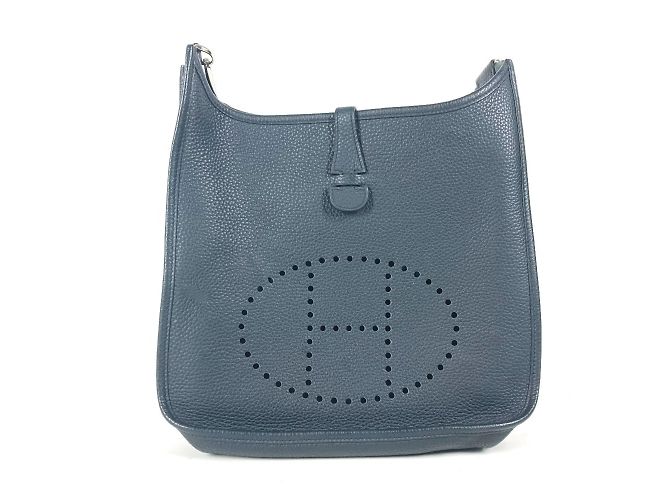 Hermès Hermes Evelyn 3 PM Schultertasche mit perforiertem H-Logo Marineblau