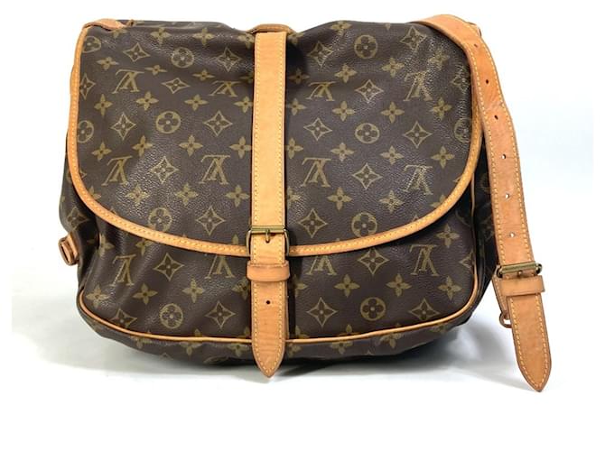 Louis Vuitton Monogram Saumur 35 Shoulder Bag Brown Patent leather  ref.2107273