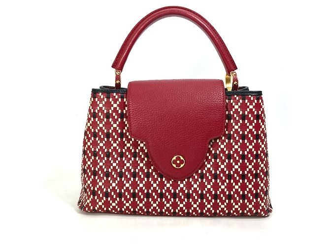 Borsa Louis Vuitton Capucines PM 2WAY Nero Rosso