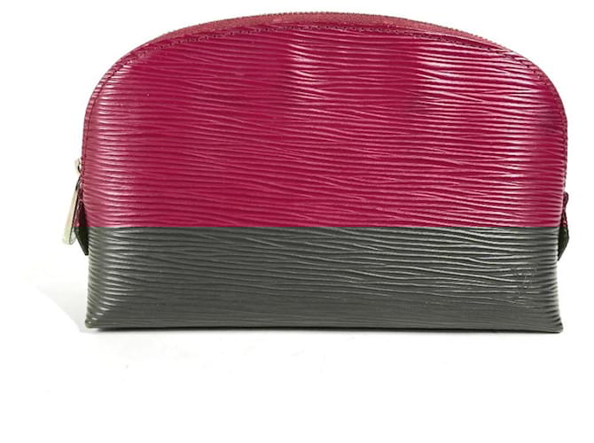 Louis Vuitton Epi Pochette Cosmetic Makeup Pouch Pink Fuschia Leather  ref.2107286
