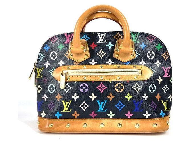 Bolsa Tote Alma PM Monograma Multicolorido Louis Vuitton Preto Multicor