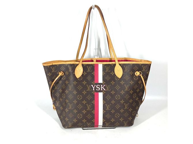 Louis Vuitton Monogram Neverfull MM Tote Bag Braun Pink Monogramm
