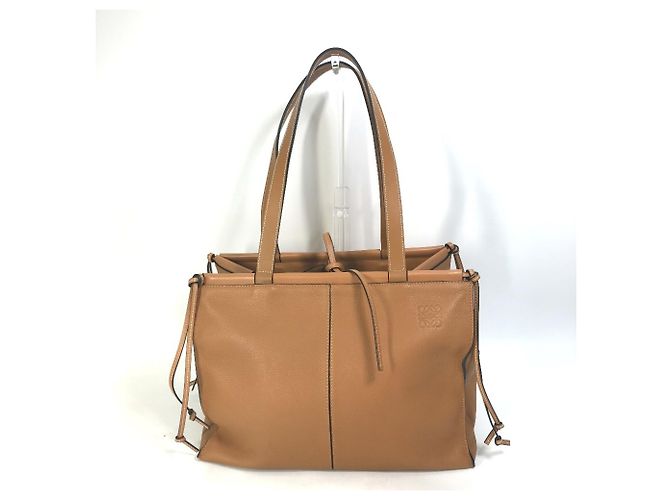 Loewe Medium Anagram Tote Leather Shoulder Bag Brown Camel