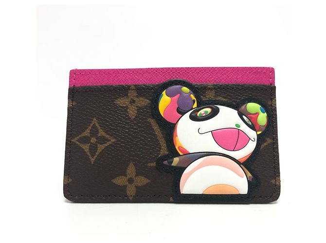 Estuche para tarjetas Monogram Louis Vuitton Castaño Rosa Monograma
