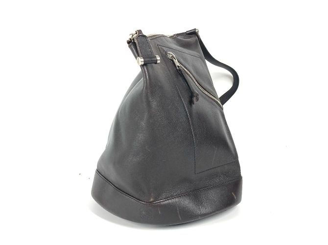 Mochila e bolsa de ombro em couro Loewe Anton Marrom