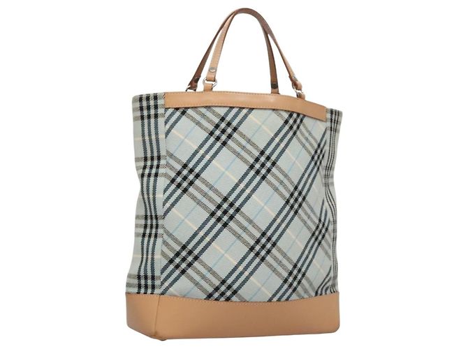 Borsa a mano Burberry Nova Check Blue Label in tela blu Auth EC489