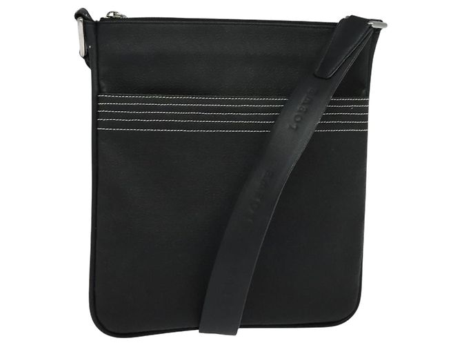 LOEWE Borsa a Spalla Anagram PVC Nero Argento Auth hk2150