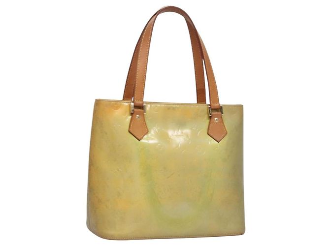 LOUIS VUITTON Monogram Vernis Houston Sac à Main Gris M91053 LV Auth EC363