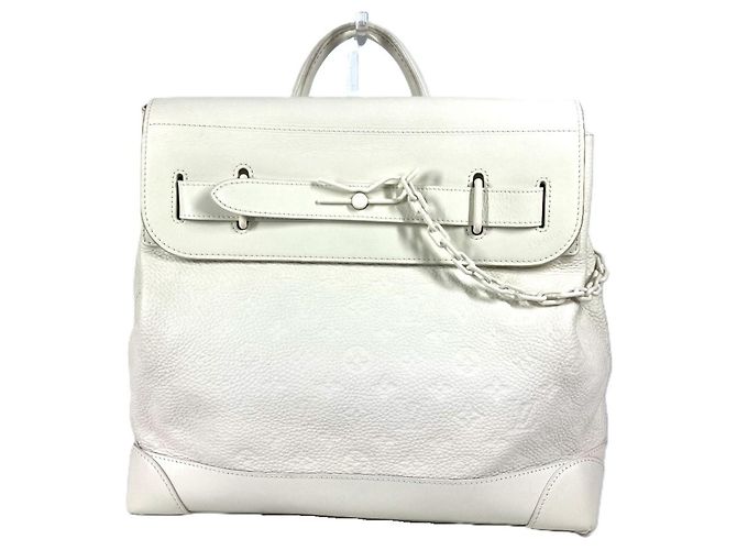 Bolsa Tote Steamer PM em Taurillon Monogram Louis Vuitton Branco
