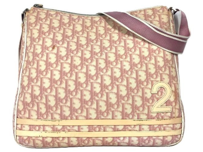Bolsa logo Trotter No. 2 da Christian Dior Rosa Branco