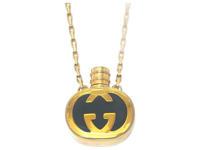 Collar de cadena con botella de perfume Gucci GG Dorado