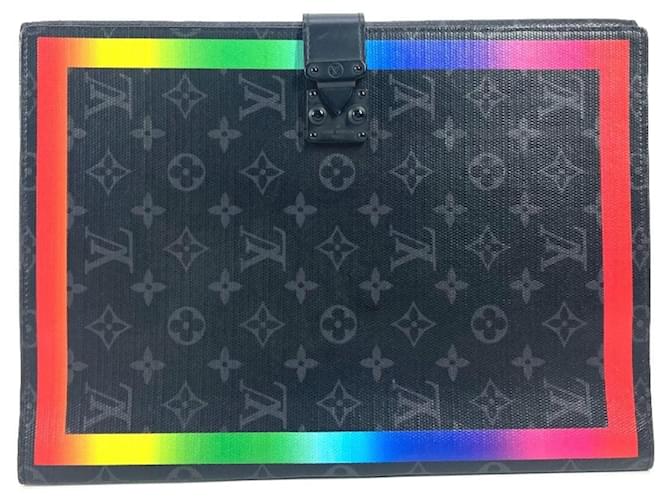 Louis Vuitton Monogram Eclipse Clutch Bag Black Cloth  ref.2107858