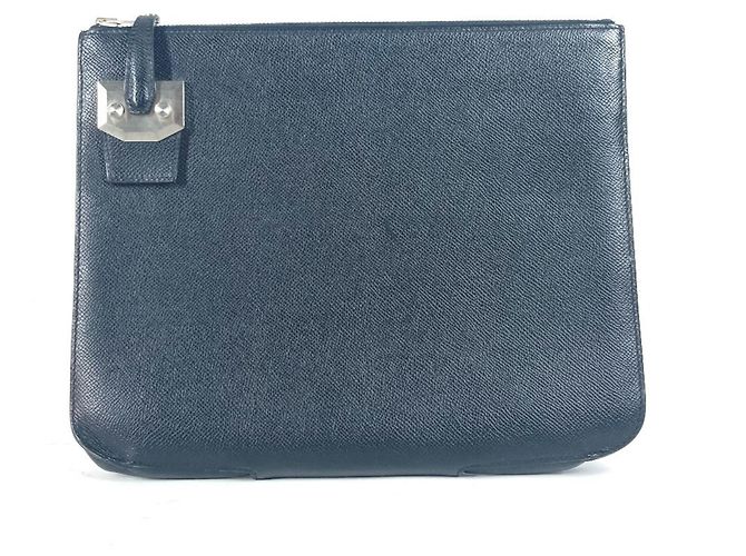 Hermès Borsa clutch in pelle Epsom nera Hermes Nero