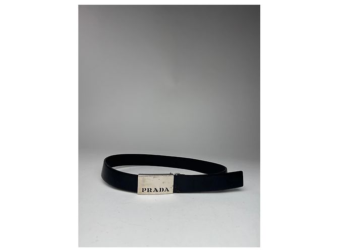 Vintage Prada Leather Belt Black