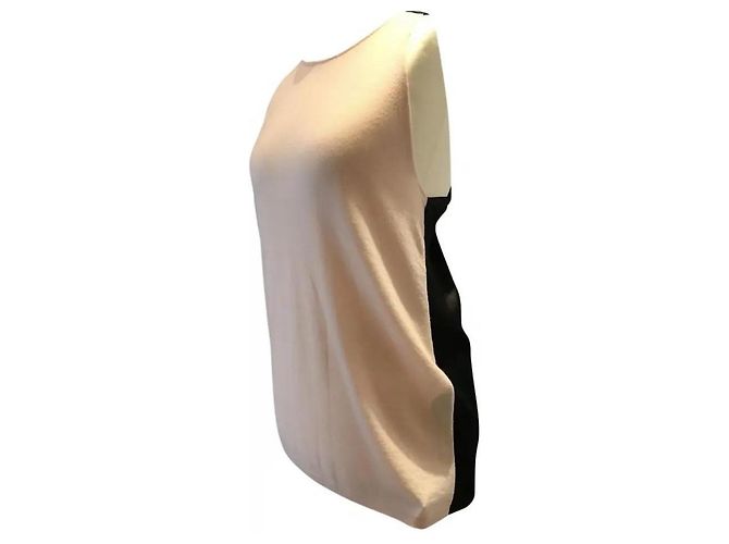 Amanda Wakeley Racerback-Top aus Kaschmir und Seide Schwarz Pink