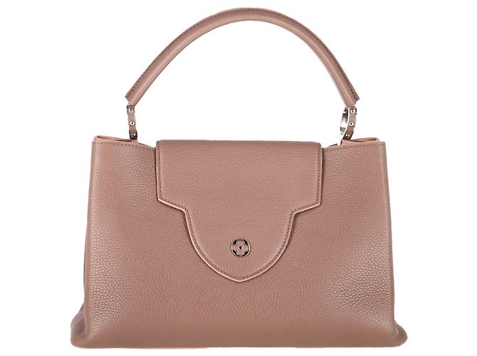 Borsa Louis Vuitton MM Capucines in pelle marrone Rosa