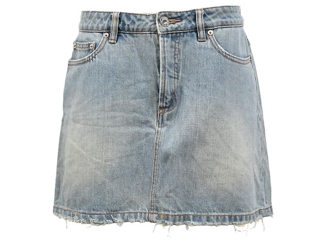 Falda Mini A-Line en Denim de Algodón Azul de Marc by Marc Jacobs Azul claro