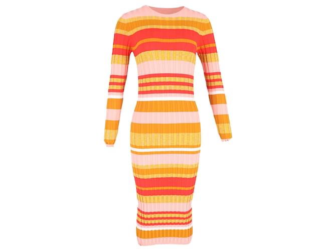 Autre Marque  Stine Goya Jeannie Striped Knitted Midi Dress in Multicolor Viscose Multiple colors Cellulose fibre  ref.2108311