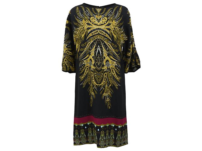 Abito midi stampato a maniche 3/4 Etro in seta multicolore