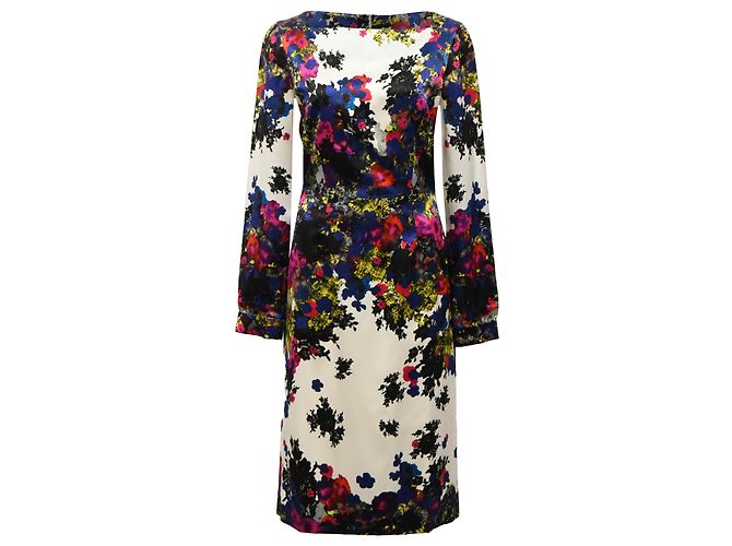 Abito midi stampato floreale Erdem in seta multicolore