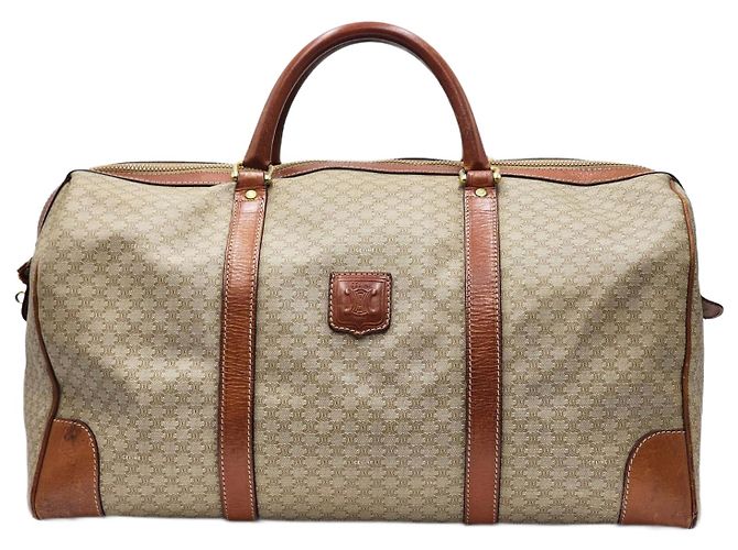 Céline Bolsa de viaje Boston Duffel Triomphe de Celine Macadam Beige