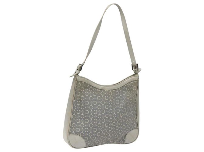 Céline Bolsa de ombro em lona Macadam Celine C cinza Auth JB071 Marrom