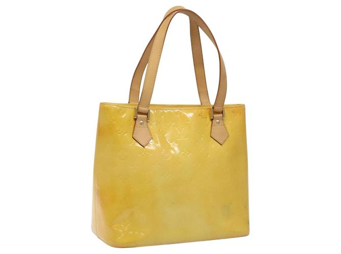 LOUIS VUITTON Monogram Vernis Houston Handtasche Grau M91053 LV Auth BA339