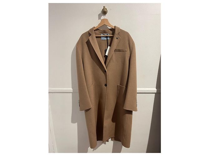 PRADA Coats T.International L Wool Camel