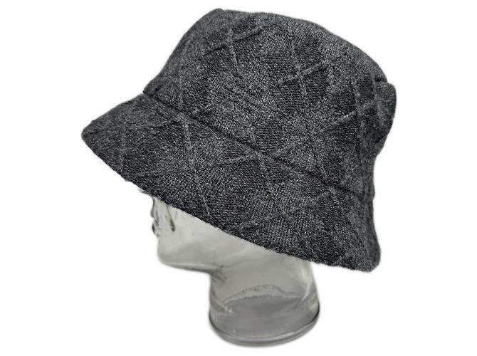 Vintage  Givenchy Wool Hat Black/Anthrazite M Grey