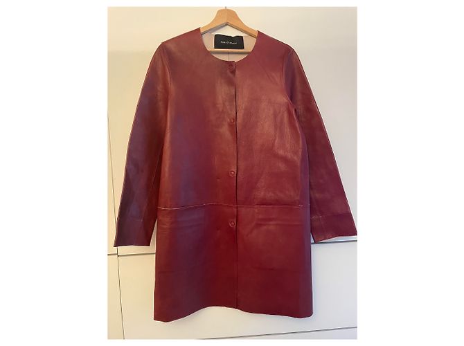 Bordeaux weiche Lederjacke Tara Jarmon