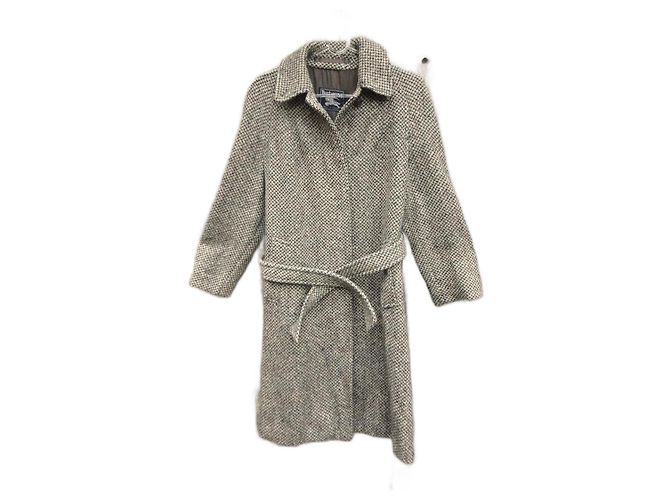 Abrigo Burberry de tweed gris