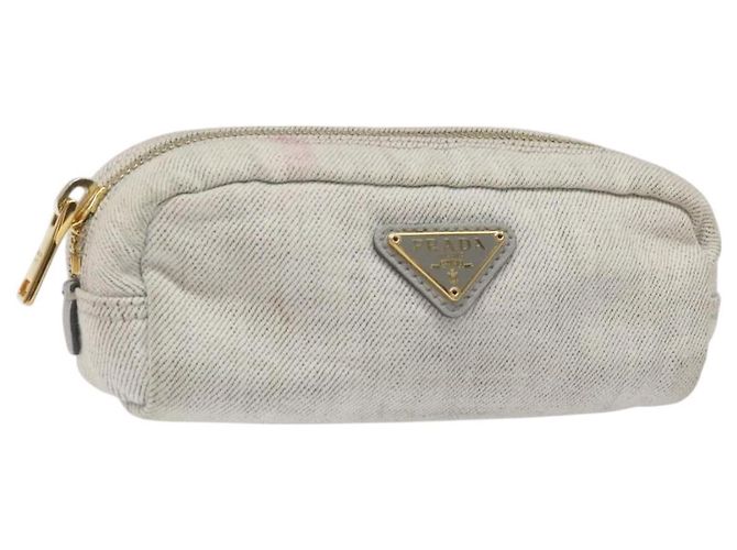 Prada Tasche aus grauem Canvas mit goldener Auth ac3649 Braun