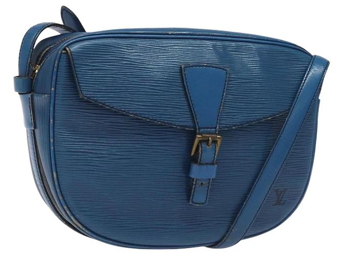 LOUIS VUITTON Borsa a Spalla Epi June Feuille Blu M52155 LV Auth EC084
