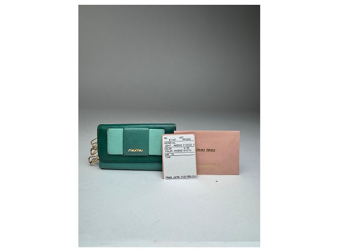 Vintage Miu Miu Leather Key Holder Green