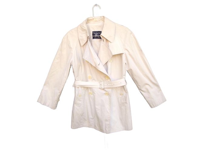 Gabardina Burberry blanca de algodón Blanco