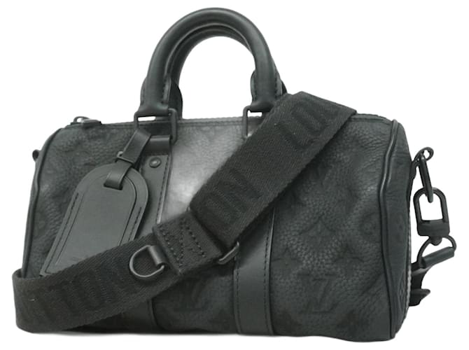 Louis Vuitton Monogram Taurillon Keepall Bandouliere 25 Black  ref.2109810
