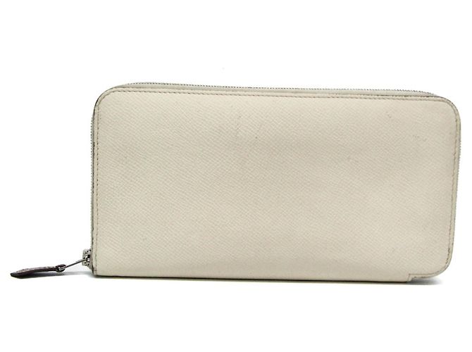Hermès Hermes Silk'in Azap Long Women's Epsom Leather Wallet Cream