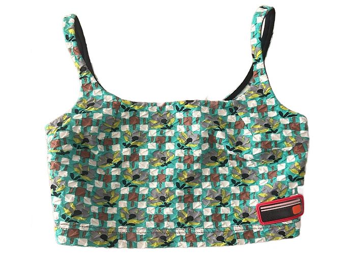 Prada Strap Crop Top with Retro Patterns Multiple colors