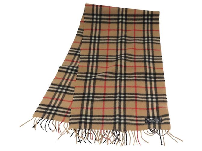 Autre Marque Cachecol em cashmere Burberrys Nova Check marrom Auth am7804
