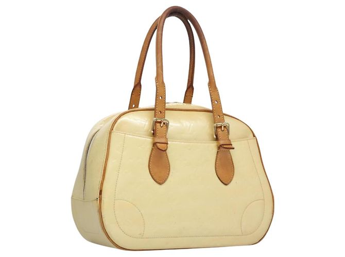 LOUIS VUITTON Sac à main Summit Drive Monogram Vernis Perle M93514 LV Auth EC278