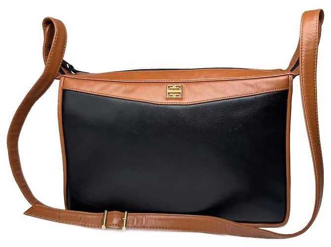 Sac en cuir vintage Givenchy 4G noir marron