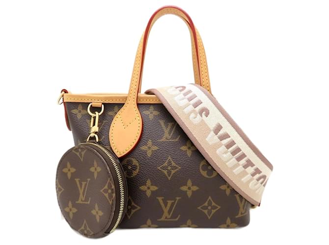 Bolsa Louis Vuitton Monogram Neverfull BB Marrom Bege Lona  ref.2112506