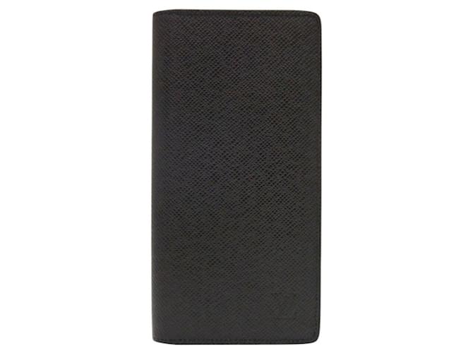 Louis Vuitton Portefeuille Plaza M30501 Taiga Noir Long Wallet Black Leather  ref.2112588