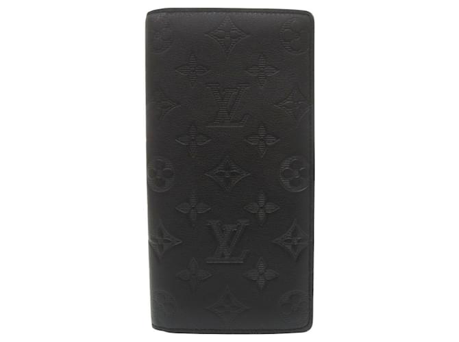 Louis Vuitton Portefeuille Brazza Monogram Shadow Wallet Black Cloth  ref.2112592