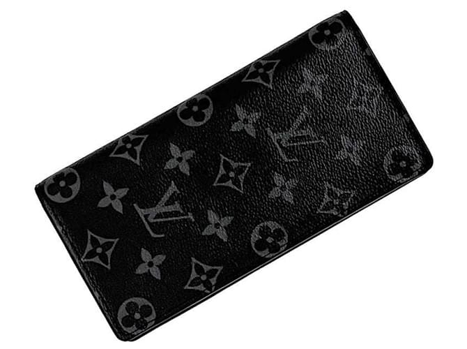 Louis Vuitton Bi-fold Long Wallet Brown Black Cloth  ref.2112773