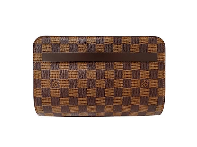 Louis Vuitton Damier Canvas Clutch Bag Brown Cloth  ref.2112834