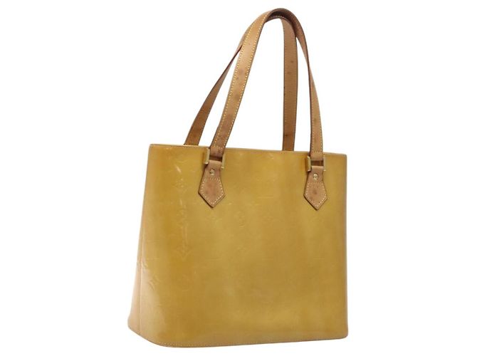 LOUIS VUITTON Monogram Vernis Houston Sac à Main Beige M91004 LV Auth ki5519