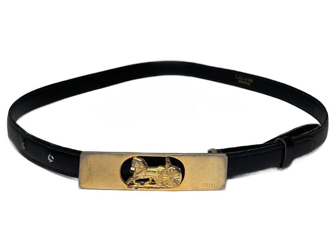Céline Vintage Celine Paris Ledergürtel schwarz