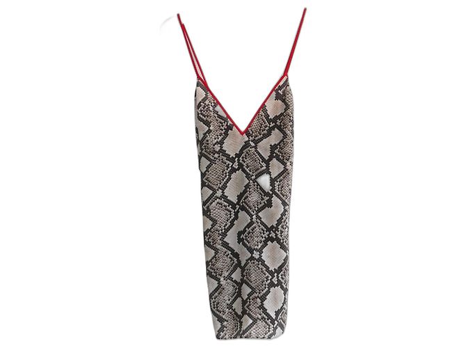 Camiseta de seda estampada de python Altuzarra Marrom
