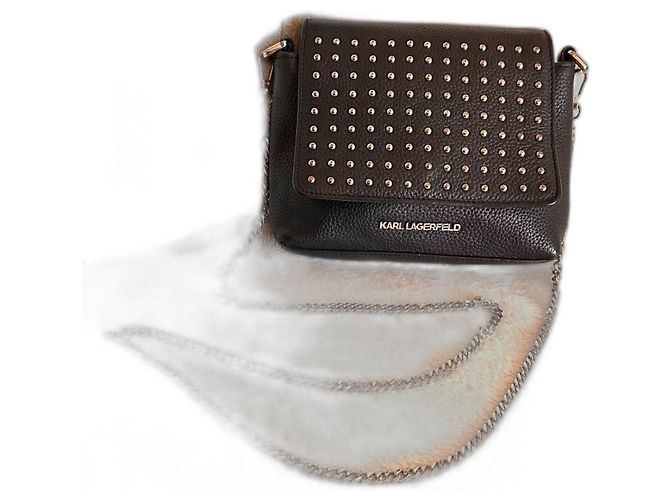 Borsa Karl Lagerfeld in pelle nera Nero